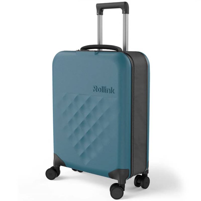 Чемодан складной Rollink Vega 360 55x40x20 см, 4 колеса, сине-зеленый