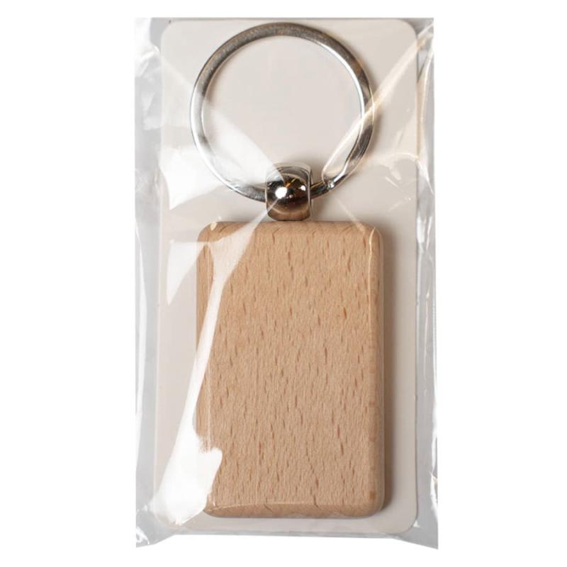 Брелок TIMBER RECTANGLE, 5,2 x 3,2 x 0,7 см, дерево