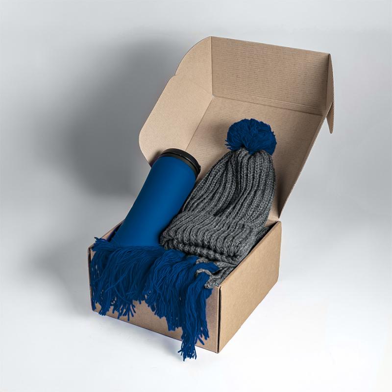 Набор подарочный COLD NIGHT: шарф и шапка, термокружка, красный