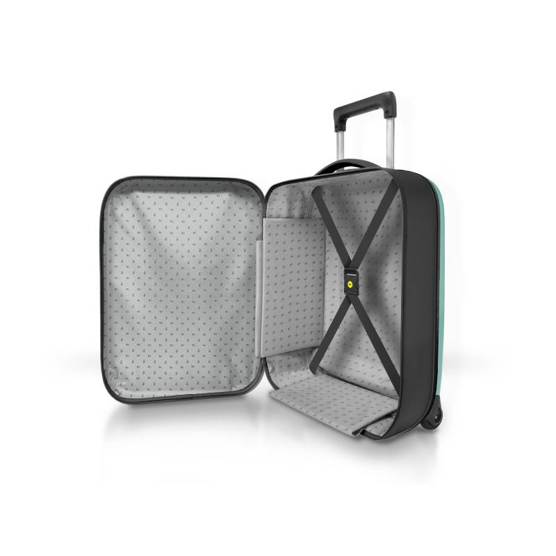 Чемодан складной Rollink Vega II 55x40x20 см, 2 колеса, бирюзовый