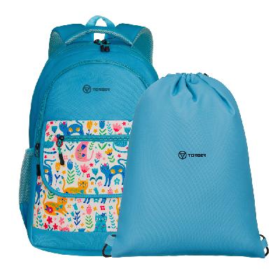 Рюкзак TORBER CLASS X,  с орнаментом, 45 x 30 x 18 см  Мешок для сменной обуви в подарок!