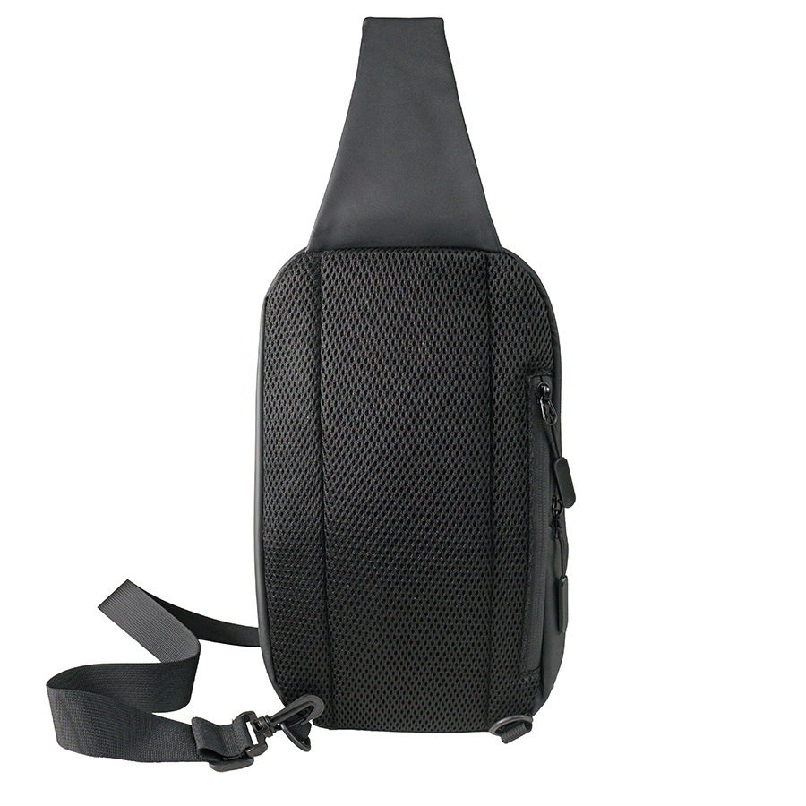 Сумка на плечо  водостойкая "Sling", чёрный, 33 х 18 х11 см, 100%  полиуретан