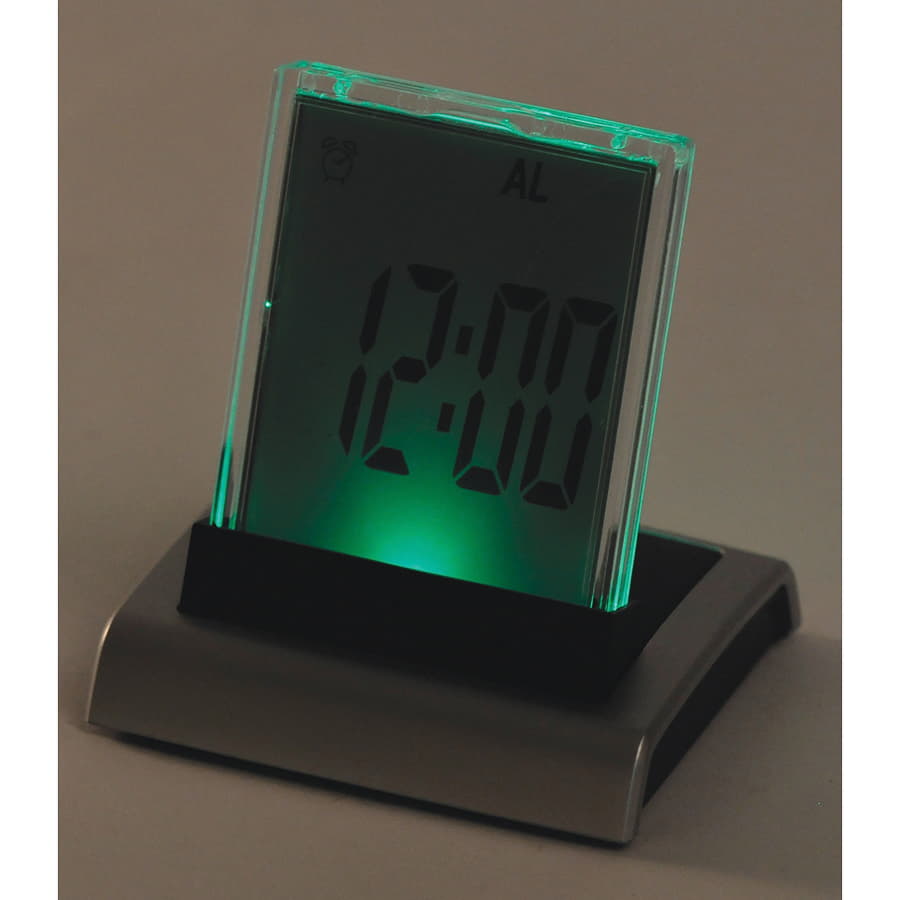 Часы настольные с разноцветной подсветкой "ДИСПЛЕЙ", 8,4х8,9х7,9 см, пластик, тампопечать