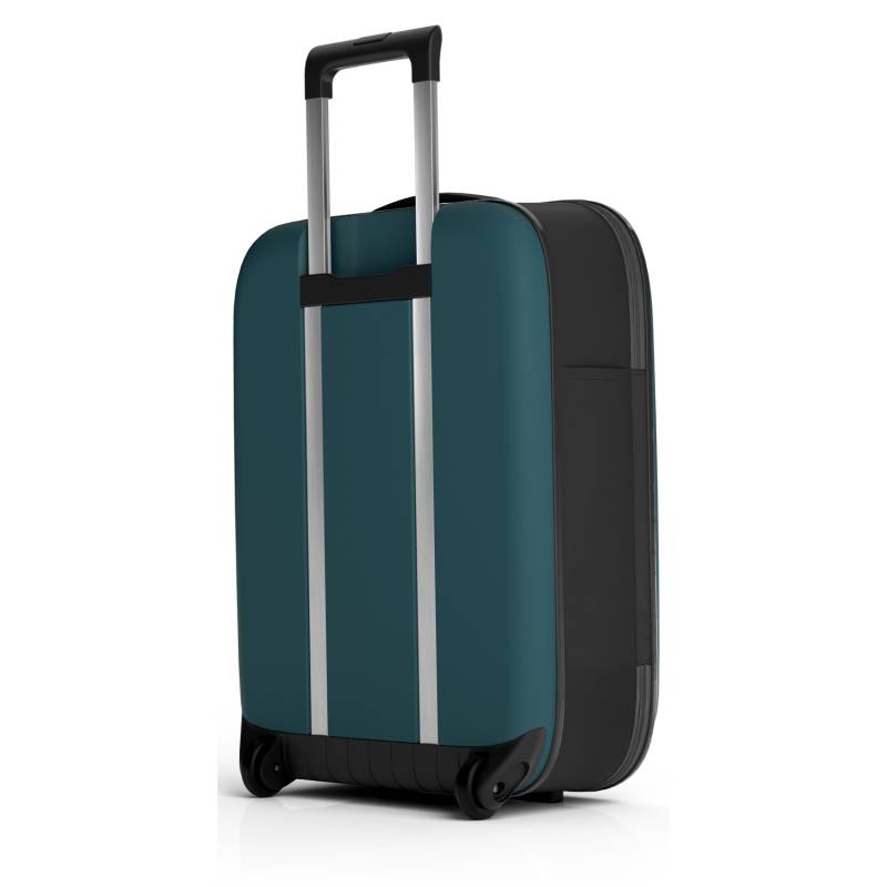 Чемодан складной Rollink Vega II 55x40x20 см, 2 колеса, сине-зеленый