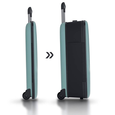 Чемодан складной Rollink Vega II 55x40x20 см, 2 колеса, бирюзовый