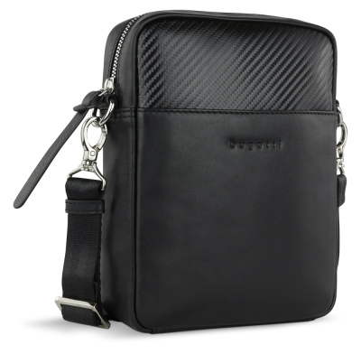 Сумка наплечная мужская BUGATTI Comet, воловья кожаполиэстер, 17х4,7х21 см