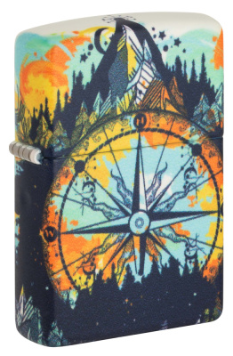 Зажигалка ZIPPO Compass с покрытием Glow In The Dark Green, латунь, 38x13x57 мм