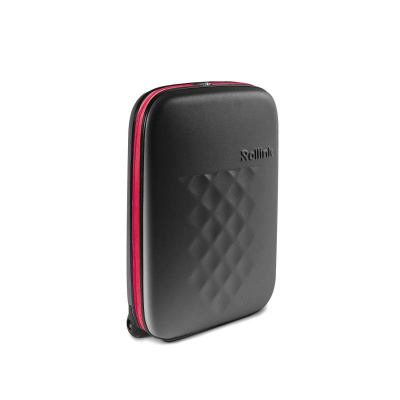 Чемодан складной Rollink Earth 55x40x20 см, 2 колеса, черный/красный