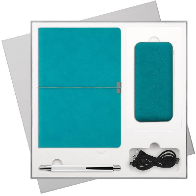 Подарочный набор Ин Велюр (In Velour),  (ежедневник, ручка, аккумулятор)