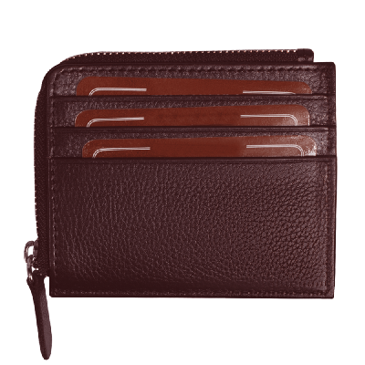 Универсальный футляр для кредитных карт и монет (картхолдер) leather Hill на молнии горизонтальный из натуральной кожи