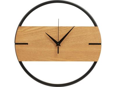 Деревянные часы с металлическим ободом Time Wheel