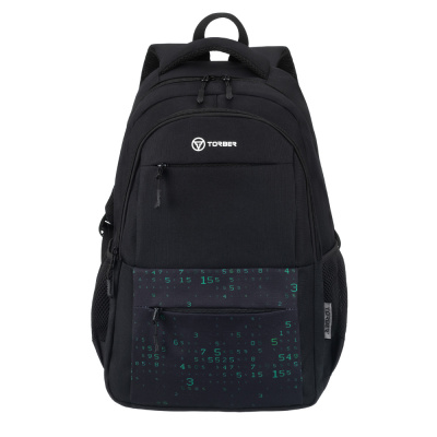 Рюкзак TORBER CLASS X,  с орнаментом, 45 x 30 x 18 см  Мешок для сменной обуви в подарок!!!