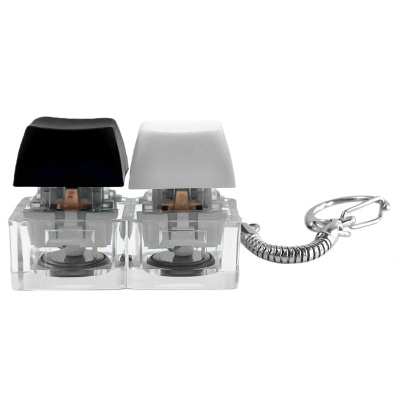 Брелок KeyDuo с LED подсветкой, чёрно-белый