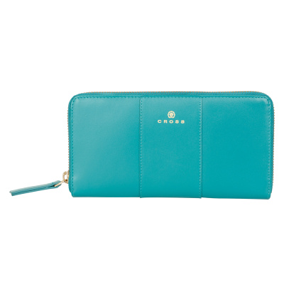 Кошелёк Cross Kelly Wall Turquish, кожа наппа, гладкая, 19,5 x 10,2 x 2 см
