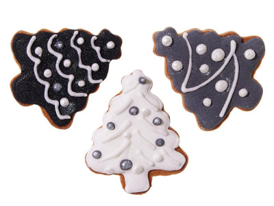 Набор новогодних имбирных печений в форме елочки