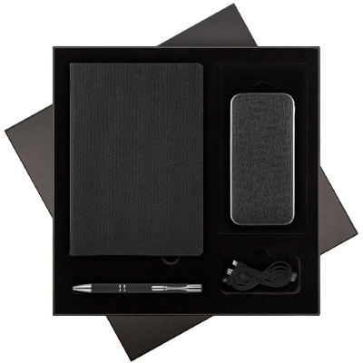 Подарочный набор Твид (Tweed),  (ежедневник, ручка, аккумулятор)