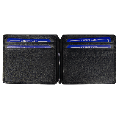 Универсальный футляр для кредитных карт (картхолдер) leather  Сlamp с держателем купюр из натуральной кожи